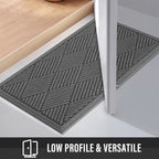 Sturdy Front Door Mat, Absorbent Muddy Dirt Resist Welcome Door Mats Outdoor Indoor, Stain and Fade Resistant, Non-Slip Rubber Backing Low Profile Doormat for Entryway, 30×17, Charcoal