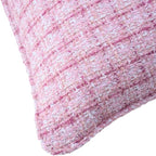 Luxury Tweed & Chenille Throw Pillow Covers – Set of 2 (18" x 18") with Soft and Luxurious Textures Decorative Throw Pillows for Couch, Bed, and Home Decor (Pink)