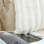 JOJUSIS Pack of 2 Faux Fur Plush Decorative Throw Pillow Covers Couch Cushion Case Soft Pillowcases (White, 20 x 20-Inch)