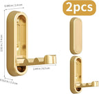 2Pcs Foldable Wall Hooks, Zinc Alloy Folding Hook Gold, Heavy Duty Folding Coat Hooks Wall Mounted for Hanging Coat Towels Bags Keys (Gold, 2 Pack)