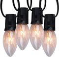 Minetom C9 Clear Christmas String Lights, 50FT 50 Bulbs Bright & Warm Outdoor Christmas Lights, Long Life C9 String Lights for Tree Patio Gazebo Wreath, Black Wire