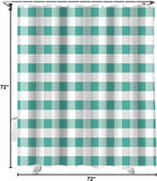 Vandarllin Rustic Green White Buffalo Check Plaid Pattern Shower Curtain, Farmhouse Shower Curtains Set with Hooks, Waterproof Fabric Bathroom Curtains Decor Home Accessories,72 X 72 Inch Long