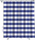 Rustic Navy Blue White Buffalo Check Plaid Pattern Shower Curtain, Farmhouse Shower Curtains Set with Hooks, Waterproof Fabric Bathroom Curtains Decor Home Accessories,72 X 84 Inch Extra Long