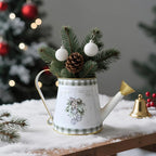 Small Christmas Decorative Watering Can for Indoor Plants Metal Watering Can Outdoor for Bonsai Balcony Courtyard Garden Flower Christmas Decorative