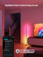 Lepro OE1 AI Smart Floor Lamp, RGBICW Corner Light with Music Sync, Alexa Compatible, Personalized AI Lighting Designer, Modern LED Standing Lamp for Living Room/Bedroom, 1000LM, 2.4G WiFi, No Remote