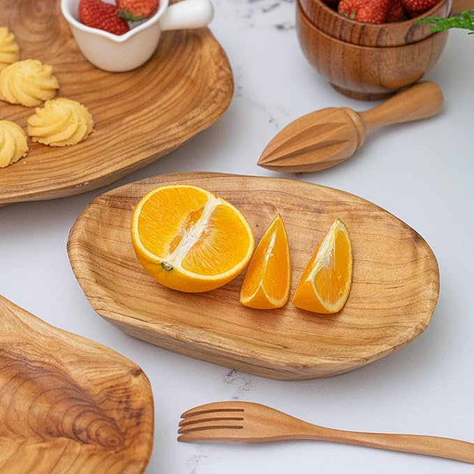 Root Wood Dish, Party Platter and Tray for Sandwich Bread Serving, appetizer display, Vintage ring dish, Hand Carved Artworks (7 inch - 9 inch)