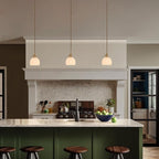 Mini Pendant Light with White Tulip Glass Lmapshade, Brass Vintage Pendant Light Adjustable Hanging Light for Kitchen Island Dining Room Hallway