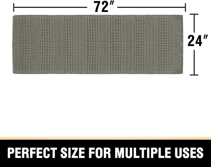 H.VERSAILTEX Upgraded Waffle Runner Rug Super Absorbent Non Slip Bath Mat for Bathroom Floor, Machine Washable Dry Fast, Beside Tub, 24" x 72", Smokey Olive
