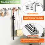 Wall Mounted Coat Rack-4 Hooks, Heavy Duty Stainless Steel Wall Hooks for Towel Coat Bag, Hat Rack Coat Hanger Coat Hooks Towel Racks for Bathroom Entryway Kitchen Hotel (Glossy, 1 Pack)