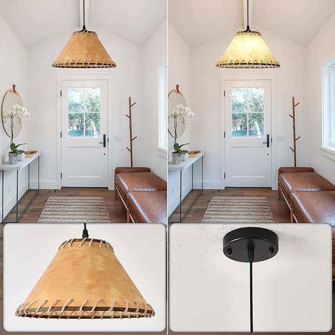 3 Pack Farmhouse Style Industrial Pendant Light,Empire Shape Chandelier,Kitchen Island Vintage Barn Hanging Pendant Lighting,Hanging Lighting Fixture Over Sink for Dining Room