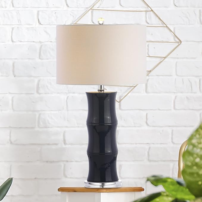 JONATHAN Y JYL3015A Tiki 26.5" Ceramic LED Table Lamp Contemporary Traditional Bedside Desk Nightstand Lamp for Bedroom Living Room Office College Bookcase LED Bulb Included, Navy