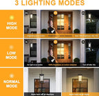 Motion Outdoor Pendant Light Fixtures Dusk to Dawn Exterior Ceiling Hanging Lantern for Porch, Modern Black Outside Chandelier Light with Crack Glass for Front Door Porch Gazebo Foyer Entryway