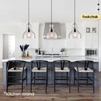 Hammered Glass Pendant Light for Kitchen Island Black Pendant Hanging Light 10inch Large Glass Pendant Lights for Kitchen Sink Dining Room Hallway Entrance, 10in, E26
