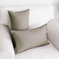 Jeanerlor Natural Cotton Linen Green Decorative 12"x20" Throw Pillow Case Cushion Cover with Twin Needles Stitch on Edge for Lumbar, (30 x 50cm), 2 Pcs, Gray