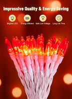 Battery Operated Christmas String Lights, 8ft 20 LED Mini Lights with Timer, Christmas Tree Lights for Indoor Outdoor Bedroom Wedding Party Holiday Xmas Decoration，Red