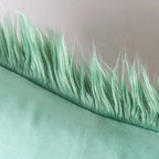 Phantoscope Pack of 2 Faux Fur Throw Pillow Covers Cushion Covers Luxury Soft Decorative Pillowcase Fuzzy Pillow Covers for Bed/Couch,Green 18 x 18 Inches