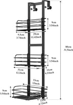 Nieifi Over The Door Shower Caddy Pantry Organizer Rack with Reliable Hooks, Sturdy Hanging Shower Organizer Shelf Basket Storage Rack, Bathroom Shelves Drill Free Extra Large, Black