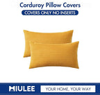 MIULEE Pack of 2 Pillow Covers Soft Soild Decorative Throw Pillow Covers Set Cushion Cases Pillowcases for Sofa Bedroom Car 12 x 20 Inch 30 x 50 Cm Mustard Yellow