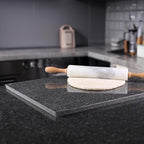 Koville Natural Marble Cutting Board for Kitchen, 16x20inch Extra Large Hand Crafted Marble Slab for Cheese, Charcuterie, Pastry Board - Wedding Gift, House Warming Gift