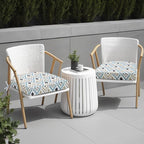 idee-home Outdoor Chair Cushions Set of 4, Thick 17" x 17" x 3" Outdoor Seat Cushions Patio Furniture Waterproof with Ties, Dining Pads