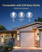 1-Pack Outdoor Porch Light, Matte Black Outdoor Wall Sconce with Water Ripple Glass, Rustproof and Waterproof, Exterior Lantern for House, Patio, Garage, 12" High, Bulb Not Included