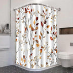 Brown Eucalyptus Leaves Shower Curtain Fall Leaf Floral Shower Curtains for Bathroom Waterproof Polyester Fabric Bath Curtain 72 x 72 Inch with 12 Hooks