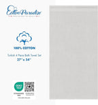Cotton Paradise 4 Piece Turkish Bath Towels for Bathroom, 100% Cotton Extra Large Soft Plush Towels Bathroom Set, Silver Grey