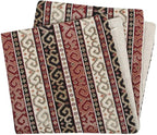 Decorative Throw Pillow Covers Burgundy Red and Black - 22 x 22 Inches Kilim Pillows, Boho Room Decor for Couch, Bohemian Square Case for Farmhouse, Ethnic, for Patio, for Window Seat