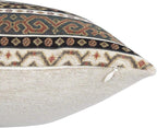 Kilim Throw Pillow Covers Khaki and Black - 14 x 24 Inches Decorative Lumbar Pillows, Retro Room Decor for Couch, Bohemian Outdoor Case for Farmhouse, Indian Cushions, Tribal Pattern