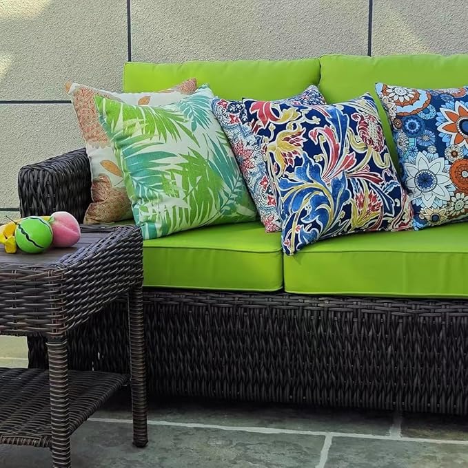JMGBird Outdoor Pillows Set of 2 Outdoor Throw Pillows Waterproof with Insert Pillow 18×18 Inch Outdoor Pillow for Patio Furniture