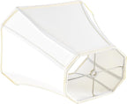 GO&SO Square Cut Corner Lampshade Spider, 8x14x11 Inch Medium Beige Cream Table Lamp Shade,Natural Fabric Easy Assembly (Single), Modern Lamp shade for Floor Lamps Replac Bedroom Lamp Decor