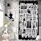 Metawu Halloween Shower Curtain Witch Shower Curtains Sets Witch Bat Spider Web Bathroom Curtain Waterproof Bathtubs Curtain 72"×72" with 12 Hooks Bathroom Decoration