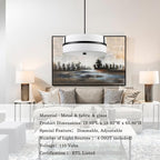 HYDELITE Black Pendant Light Drum Black Chandelier Modern 4 Light for Dinnng Room Living Room Bedroom