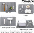 Silicone Dish Drying Mat for Multiple Usage,Easy clean,Eco-friendly,Heat-resistant Silicone Mat for Kitchen Counter or Sink,Refrigerator or Drawer Liner Grey 3XL 28 inches x 18 inches