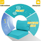 AAAAAcessories Outdoor Deep Seat Cushions, Waterproof, Fade-Resistant Patio Furniture Replacement Cushions, 23.5" x 25.5" x 5" + 23.5" x 19", Turquoise Blue