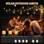208FT(196+12) Solar String Lights Outdoor Waterproof, Solar Powered Patio Light with 60+3 Dimmable S14 Edison Bulbs Shatterproof & Remote Control, Solar String Lights for Outside Garden Backyard