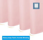 AmazerBath Blush Pink Shower Curtain Fabric, Waffle Shower Curtain Heavy Duty 240GSM, Hotel Quality Bathroom Shower Curtains, 72 x 72 Inches