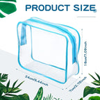 Weewooday 12 Pieces Clear Makeup Bags Cosmetic Storage Bags PVC Zipper Pouches Travel Waterproof Makeup Plastic Case for Women Organizing Toiletries Traveling Bathroom(Large,Blue)
