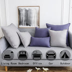 Jeanerlor Pack of 2 Cotton Linen Soft Soild Decorative Square Throw Pillow Covers Set Cushion Case for Sofa Bedroom Car24 x 24 Inch 60 x 60cm,Silver Grey