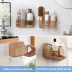 Diesisa 2pc Acrylic Wall Mount Organizer, Adhesive Cabinet Door Organizer,Acrylic Bathroom Shelves for Wall,No Drilling Hang Walls,with Self Adhesive Tape, for Bathroom, Kitchen, Living Room