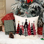AACORS Christmas Pillow Cover 18X18 Inch Watercolor Christmas Tree Stars Decoration Holiday Farmhouse Winter Pillow Case for Sofa Couch Decor AA651-18
