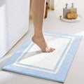 GRANNY SAYS Microfiber Bathroom Rugs Non Slip Washable, Water Absorbent Bathroom Mats for Tub Non Slip, Soft Bath Mats for Floor & Shower, Bath Rug, 16" x 24", Black Bath Rug, Baby Blue