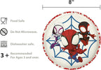 Zak Designs Marvel Spider-Man Dinnerware Set for Kids Includes 8" Plate, 6" Bowl, and 10oz Tumbler, Durable and Sustainable Melamine Bamboo Material (3-Piece Set, Spidey and His Amazing Friends)