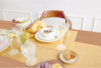 Solino Home Linen Table Runner 108 Inches Long - Athena, 100% Pure Linen Chambray Mustard Yellow Table Runner 14 x 108 Inch for Dining
