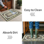 Door Mat Welcome Mat, Heavy Duty Door Mat 23.6 x 35.4 Inch Front Rug Doormat for Outdoor Entrance Home Non-Slip Rubber Rug for Front Door, Outside, Entryway, Patio (Yellow Welcome)