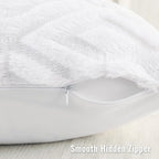 decorUhome Couch Throw Pillow Covers 26x26 Set of 2, Decorative Soft Plush Faux Wool Neutral Accent Pillow Covers for Bed Sofa Living Room, Pure White