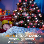 KNONEW 197FT 500 LED Christmas Lights Outdoor String Lights 8 Modes & Memory Fairy Light Plug in Waterproof LED String Lights for Xmas Yard Tree Wedding Party Holiday Decorations (Red and White)