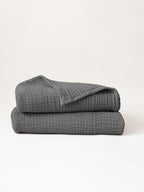 Muslin Bath Towel Pack of 2 32"x67" Inch Large Size, 100% Turkish Cotton, Thin, Soft, Quick-Dry, Lint-Free Bath Towels (Dark Gray, Pack of 2 Bath Towels)