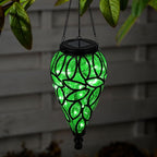 Solar Hanging Lantern Outdoor Lights, Tear-Shaped 15 LEDs Cool White Hanging Lights with S Hooks Decor in Garden, Yard, Pathway, Front Door and Landscape