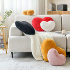 Red Heart Pillows, Cute Heart Decorative Pillow, Heart Shaped Throw Pillows for Bed, Faux Rabbit Fur Plush Hoom Decor Pillow Cushion for Chair Sofa Living Room (Large-19.6"x15.7")